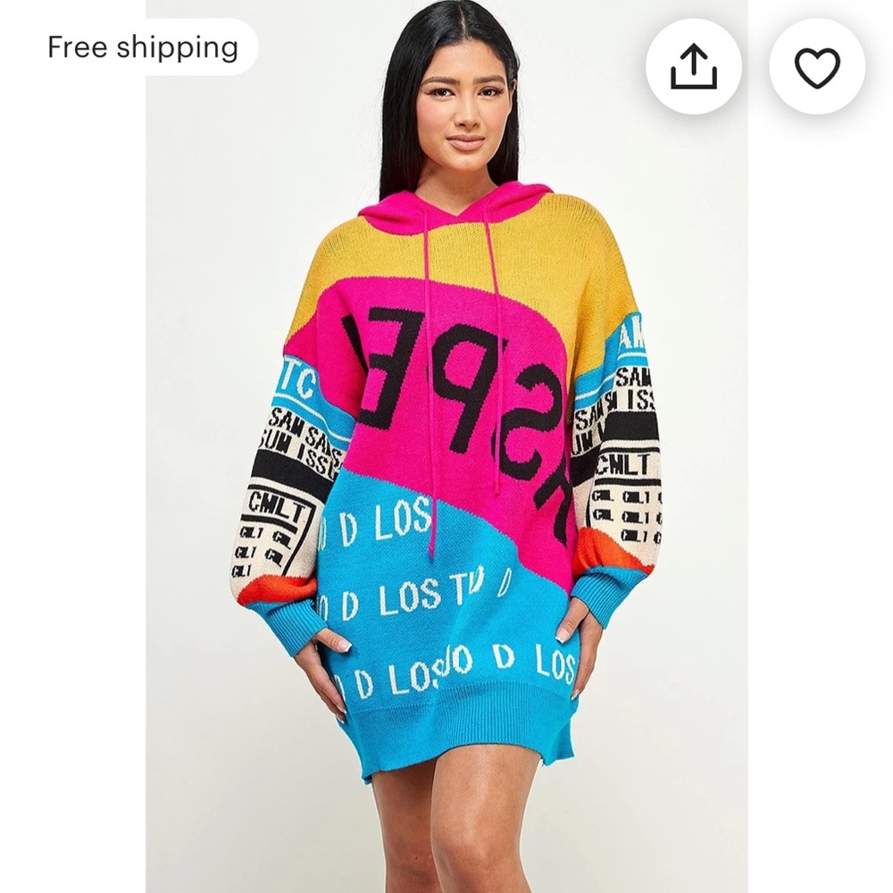 One size fits all hoodie sweater dress or top